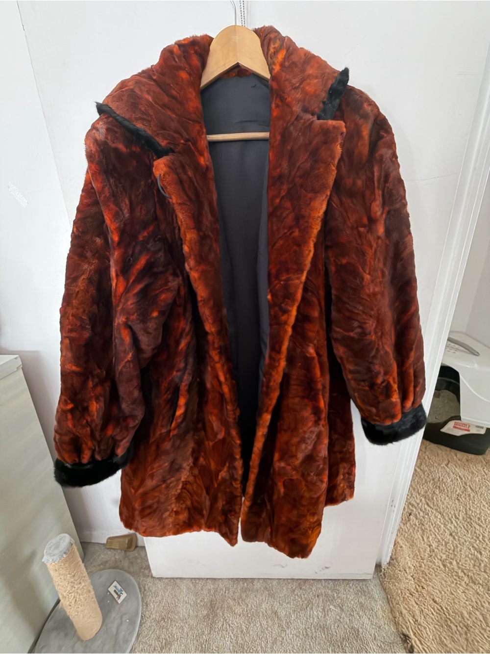 COFA Women's Faux Red Fox Fur Coat
